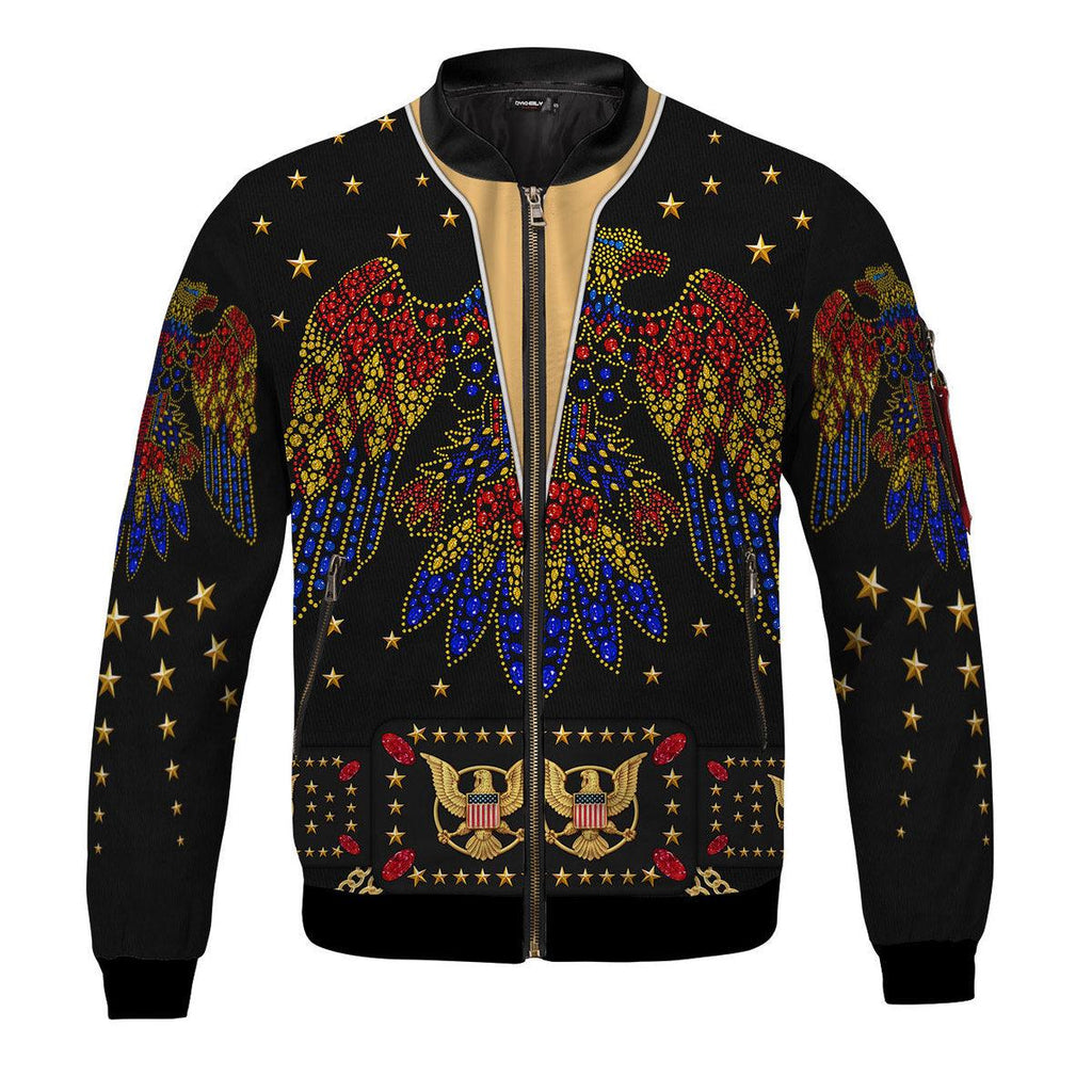 Gearhomie Elvis Eagle Black Bomber Jacket - Gearhomie.com