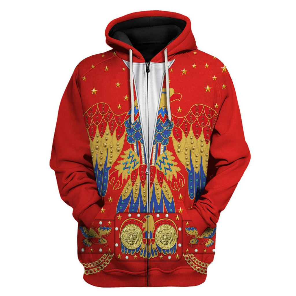 Gearhomie Elvis EAGLE Red Costume Hoodie Sweatshirt T-Shirt Sweatpants - Gearhomie.com