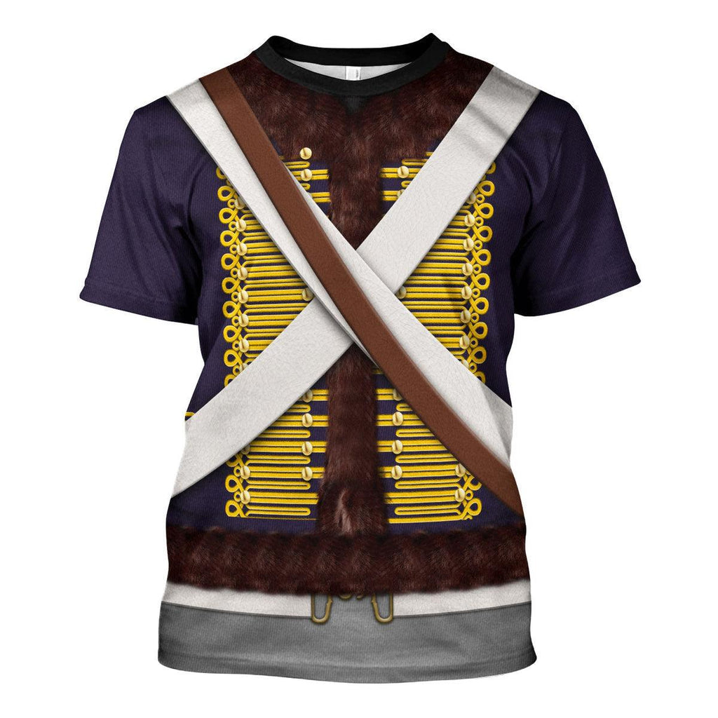 Gearhomie English Hussar-Campaign Dress (1806-1815) Uniform All Over Print Hoodie Sweatshirt T-Shirt Tracksuit - Gearhomie.com