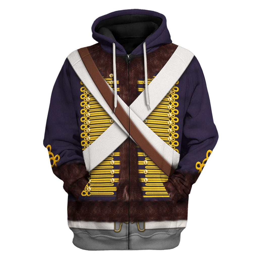 Gearhomie English Hussar-Campaign Dress (1806-1815) Uniform All Over Print Hoodie Sweatshirt T-Shirt Tracksuit - Gearhomie.com