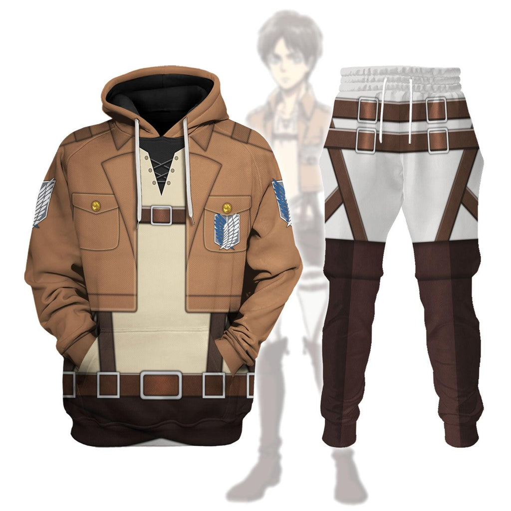 Gearhomie Eren Yeager Costume Hoodie Sweatshirt T-Shirt Sweatpants - Gearhomie.com