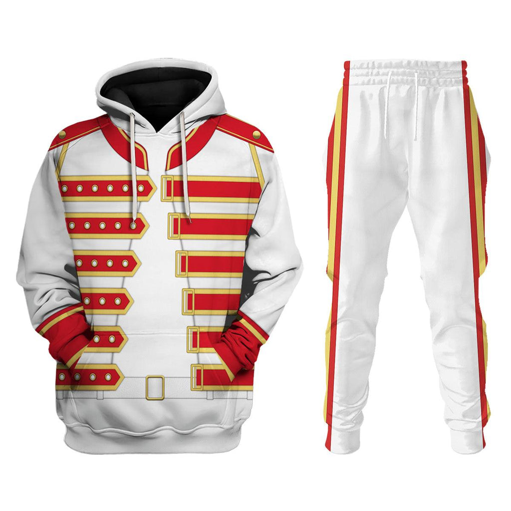 Gearhomie Freddie Mercury Costume Wembley Red Hoodie Sweatshirt T-Shirt Tracksuit - Gearhomie.com