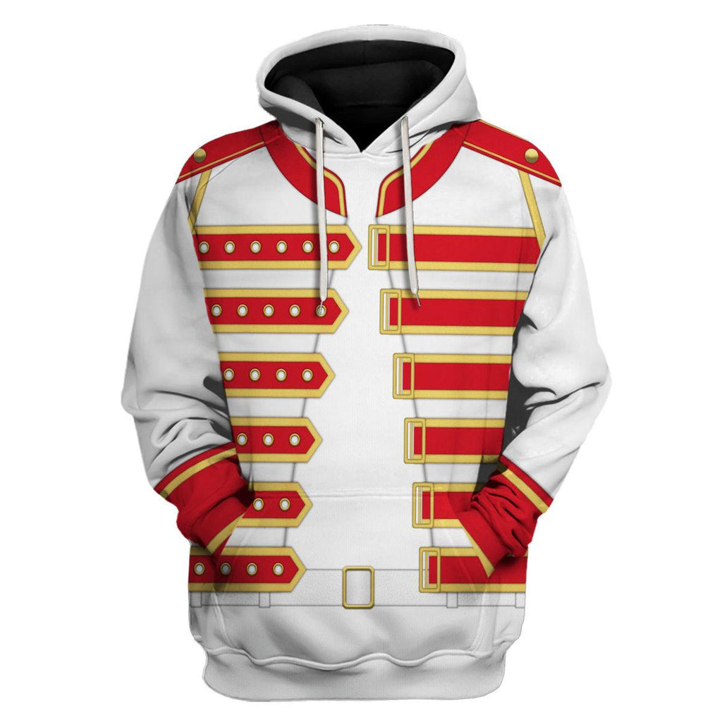 Gearhomie Freddie Mercury Costume Wembley Red Hoodie Sweatshirt T-Shirt Tracksuit - Gearhomie.com