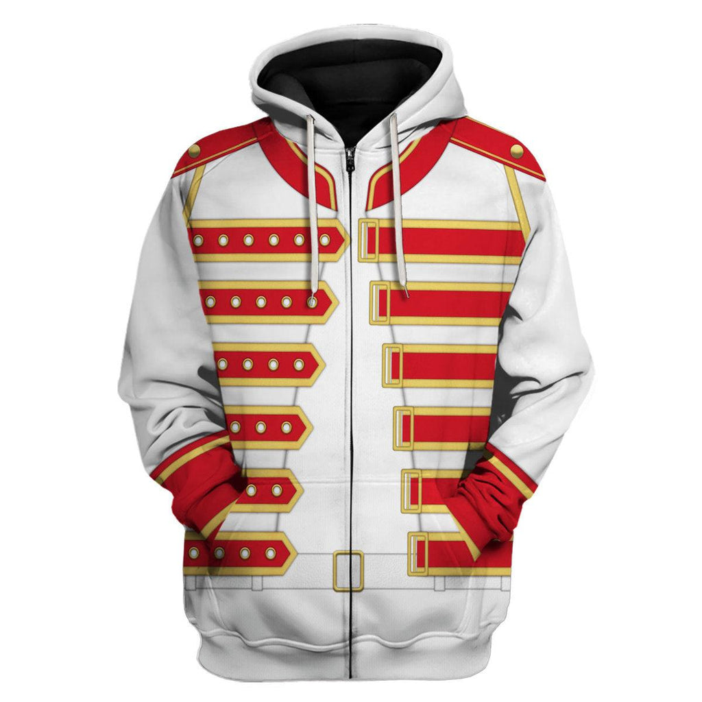 Gearhomie Freddie Mercury Costume Wembley Red Hoodie Sweatshirt T-Shirt Tracksuit - Gearhomie.com