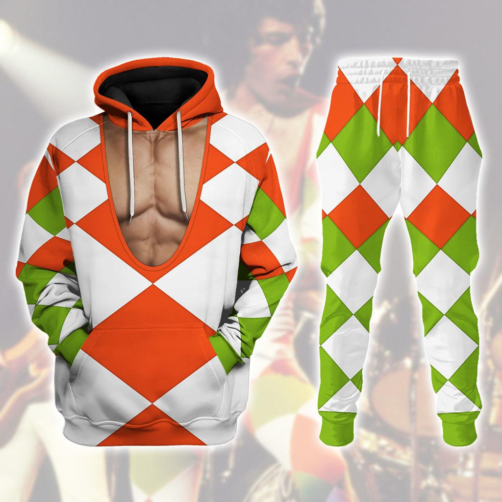 Gearhomie Freddie Mercury Outfit Costume Hoodie Sweatshirt T-Shirt Tracksuit - Gearhomie.com