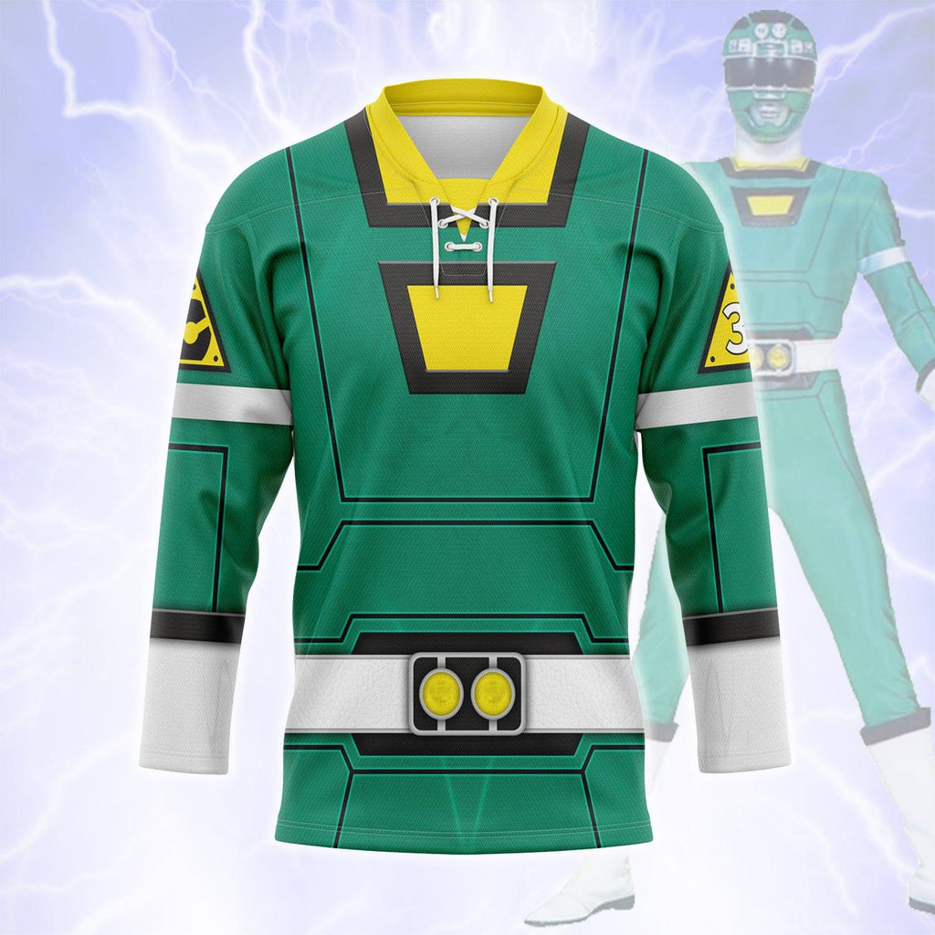 Gearhomie Green Power Rangers Turbo Hockey Jersey - Gearhomie.com