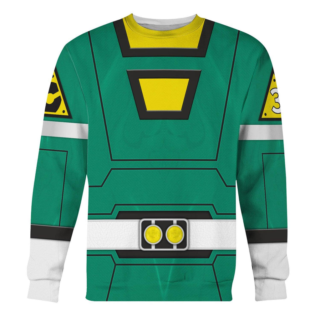 Gearhomie Green Power Rangers Turbo Hoodies Sweatshirt T-shirt Hawaiian Tracksuit - Gearhomie.com