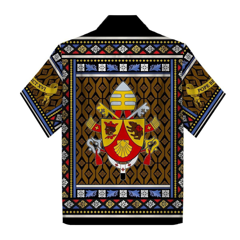 Gearhomie Hawaiian Shirt Benedict XVI Coat Of Arms 3D Apparel - Gearhomie.com