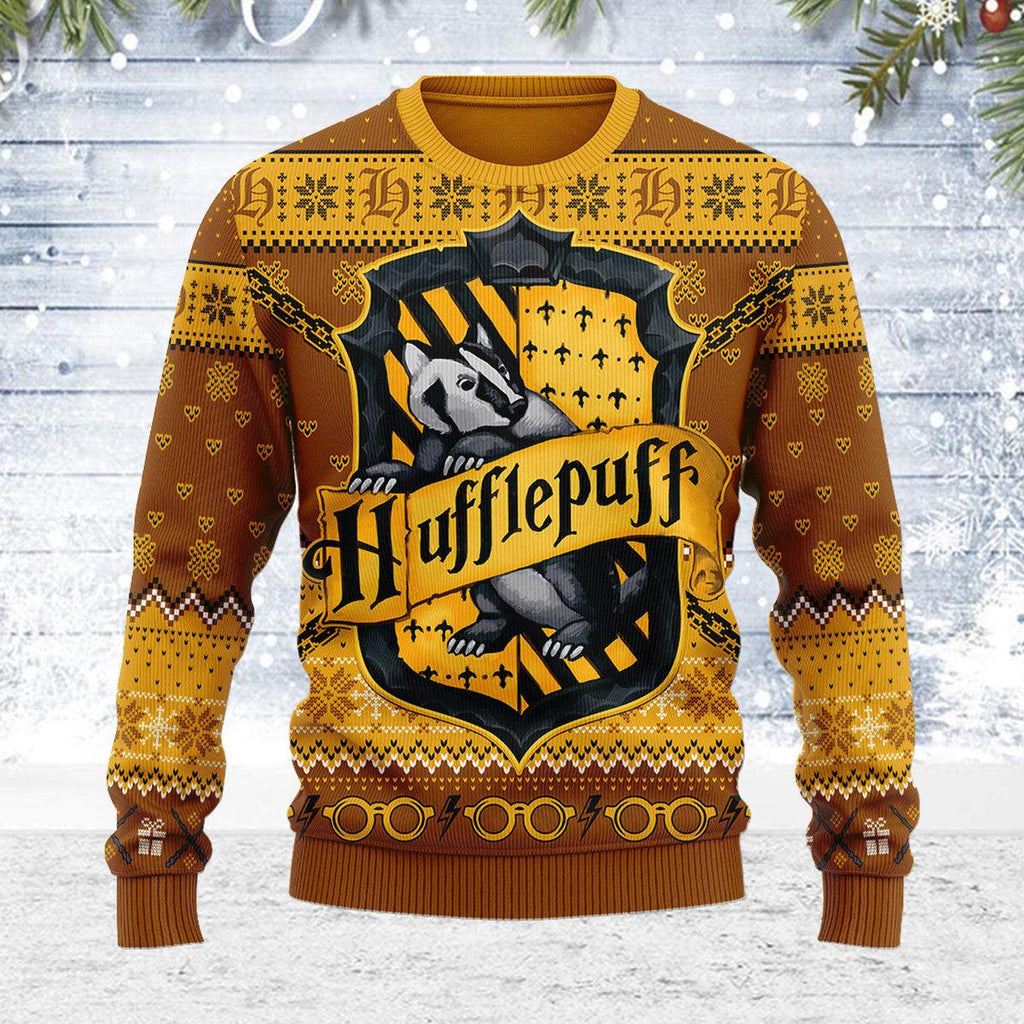 Gearhomie Ho Ho Hufflepuff Christmas Sweater - Gearhomie.com