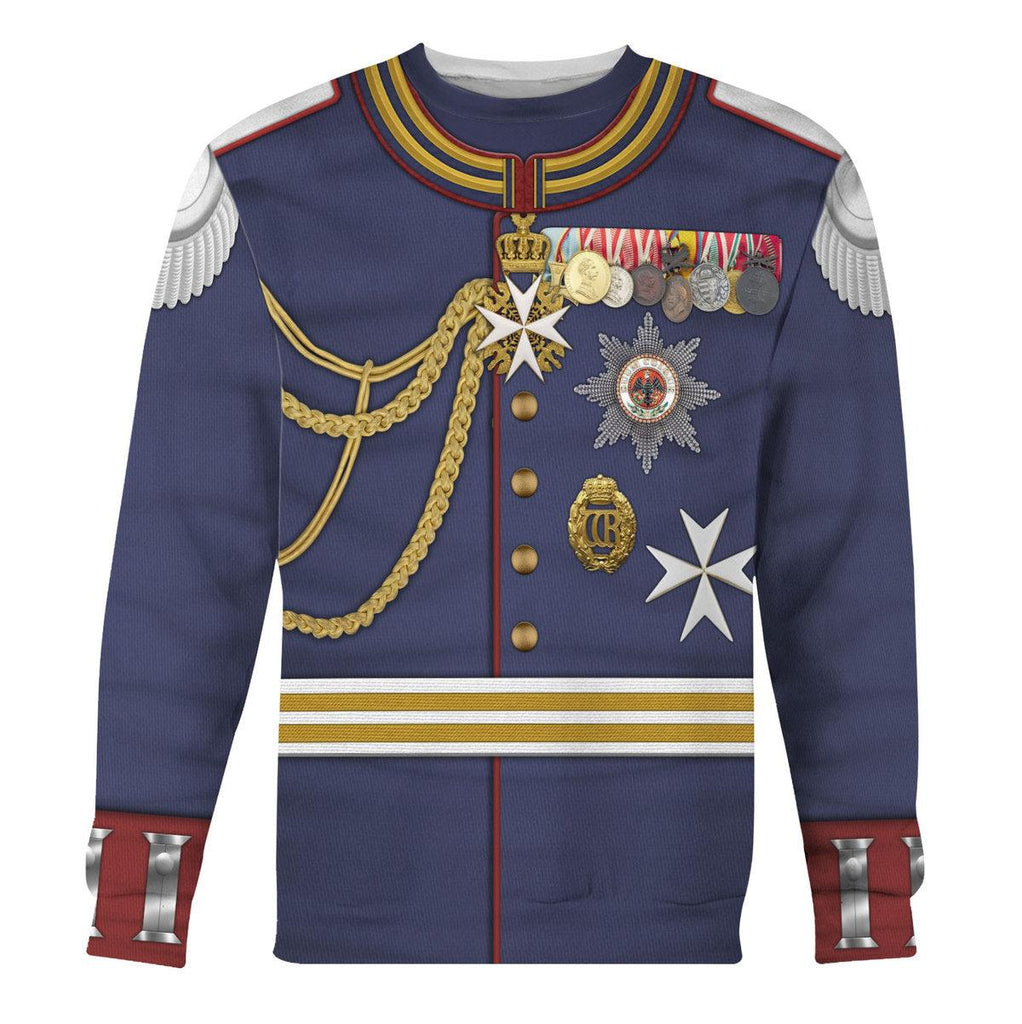 Gearhomie Kaiser Wilhelm II Military Uniform German Emperor Costume Hoodie Sweatshirt T-Shirt Tracksuit - Gearhomie.com