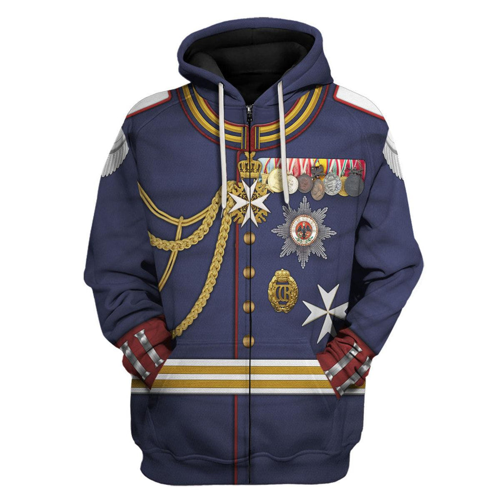 Gearhomie Kaiser Wilhelm II Military Uniform German Emperor Costume Hoodie Sweatshirt T-Shirt Tracksuit - Gearhomie.com