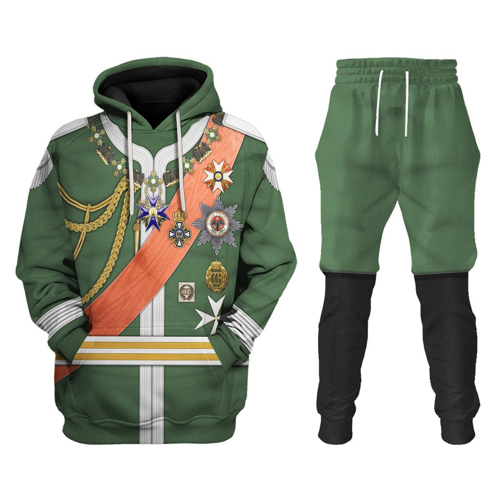 Gearhomie Kaiser Wilhelm II Uniform Dreifarbendruck Costume Hoodie Sweatshirt T-Shirt Tracksuit - Gearhomie.com