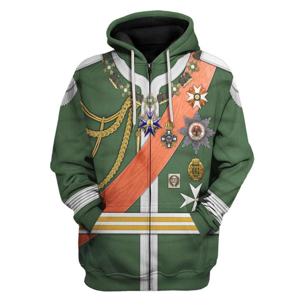 Gearhomie Kaiser Wilhelm II Uniform Dreifarbendruck Costume Hoodie Sweatshirt T-Shirt Tracksuit - Gearhomie.com