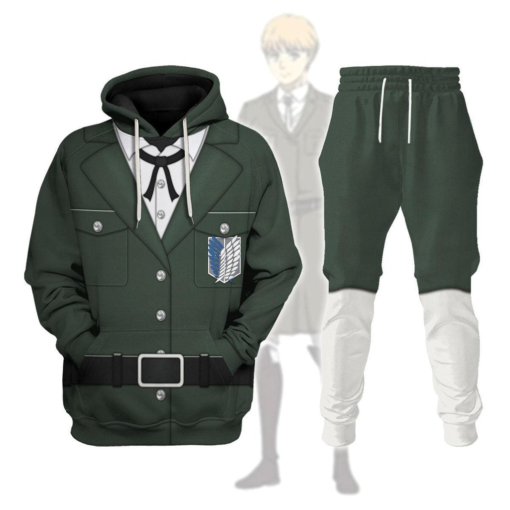 Gearhomie Levi Ackerman Survey Corps Green Hoodie Sweatshirt T-Shirt Sweatpants - Gearhomie.com