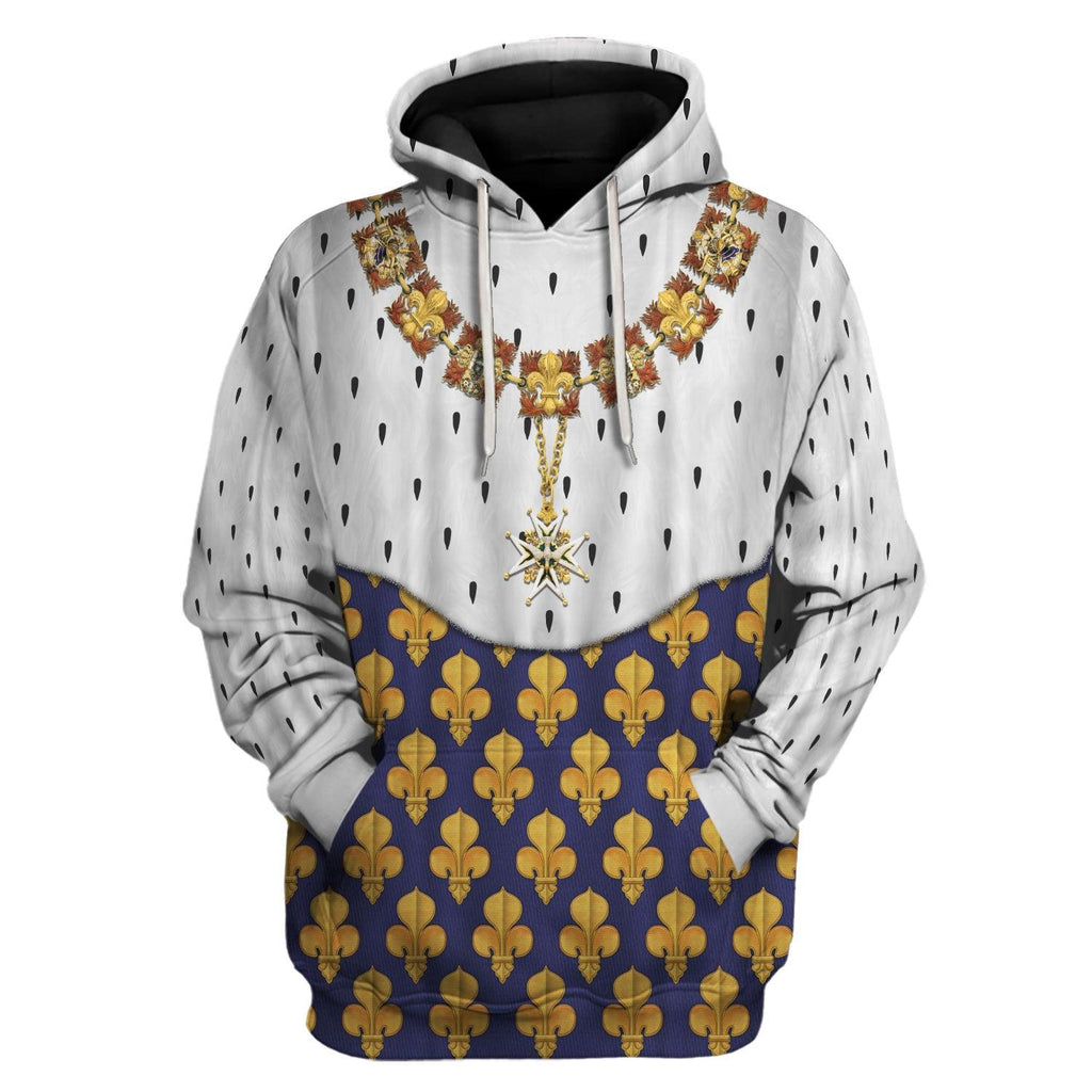 Gearhomie Louis XIII of France in Coronation Robes Costume All Over Print Hoodie Sweatshirt T-Shirt Tracksuit - Gearhomie.com