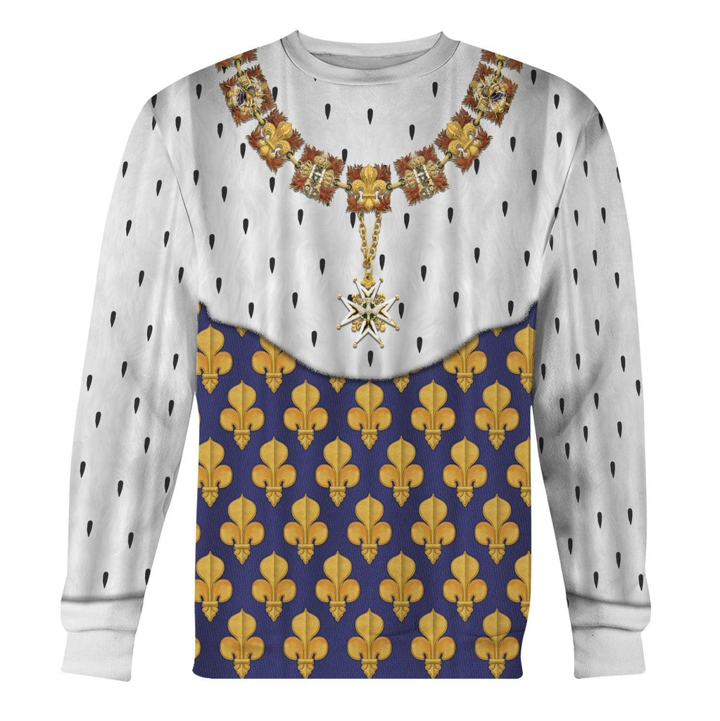 Gearhomie Louis XIII of France in Coronation Robes Costume All Over Print Hoodie Sweatshirt T-Shirt Tracksuit - Gearhomie.com