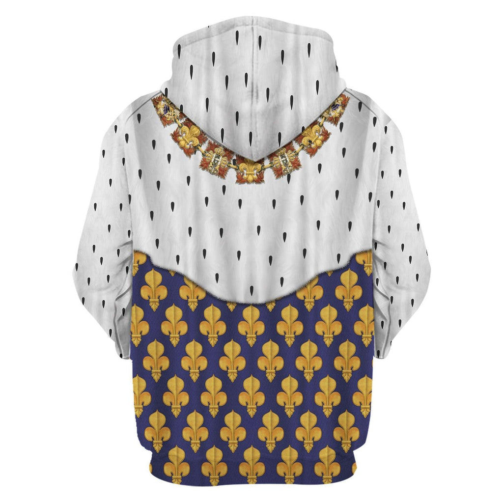 Gearhomie Louis XIII of France in Coronation Robes Costume All Over Print Hoodie Sweatshirt T-Shirt Tracksuit - Gearhomie.com