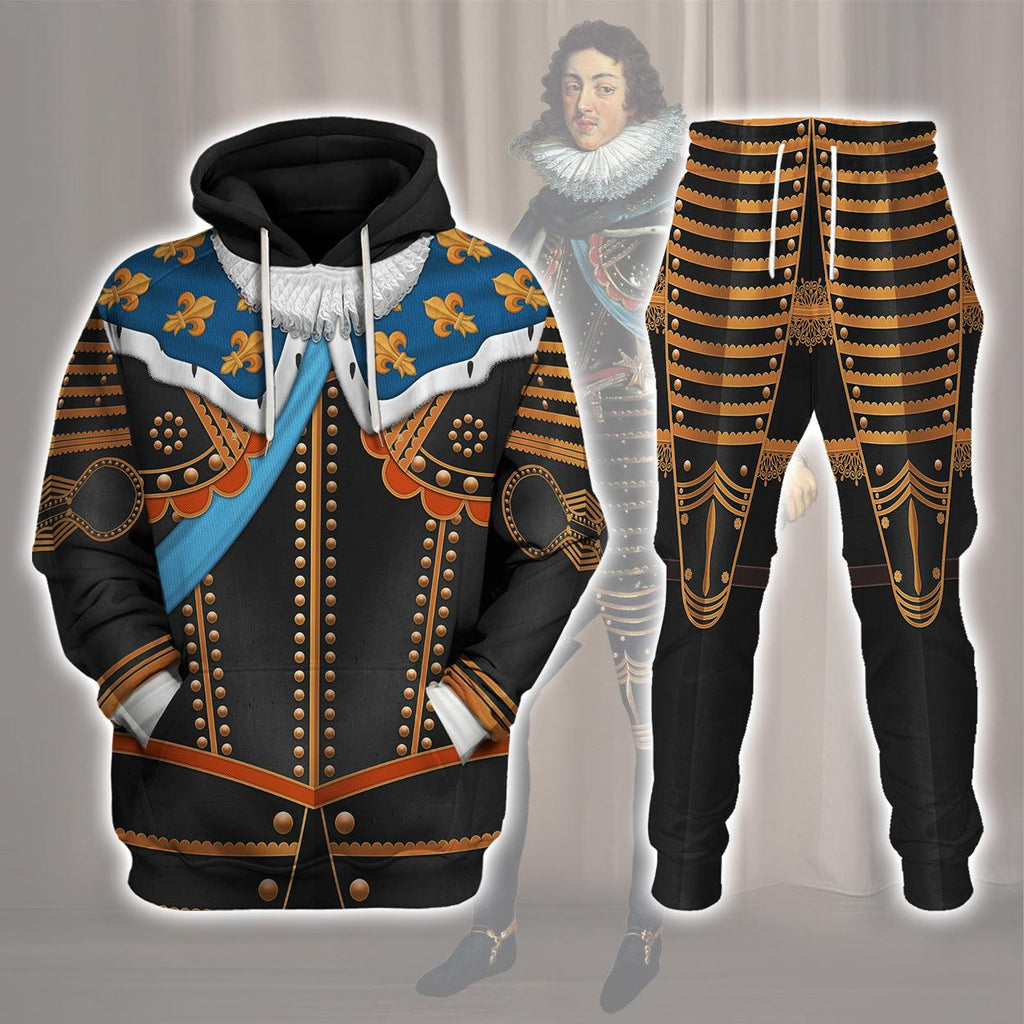 Gearhomie Louis XIII of France Warrior King Costume All Over Print Hoodie Sweatshirt T-Shirt Tracksuit - Gearhomie.com