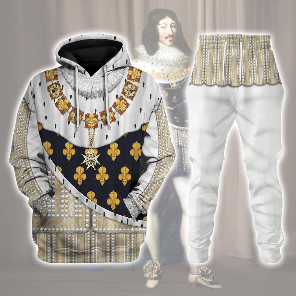 Gearhomie Louis XIII roi de France Costume All Over Print Hoodie Sweatshirt T-Shirt Tracksuit - Gearhomie.com