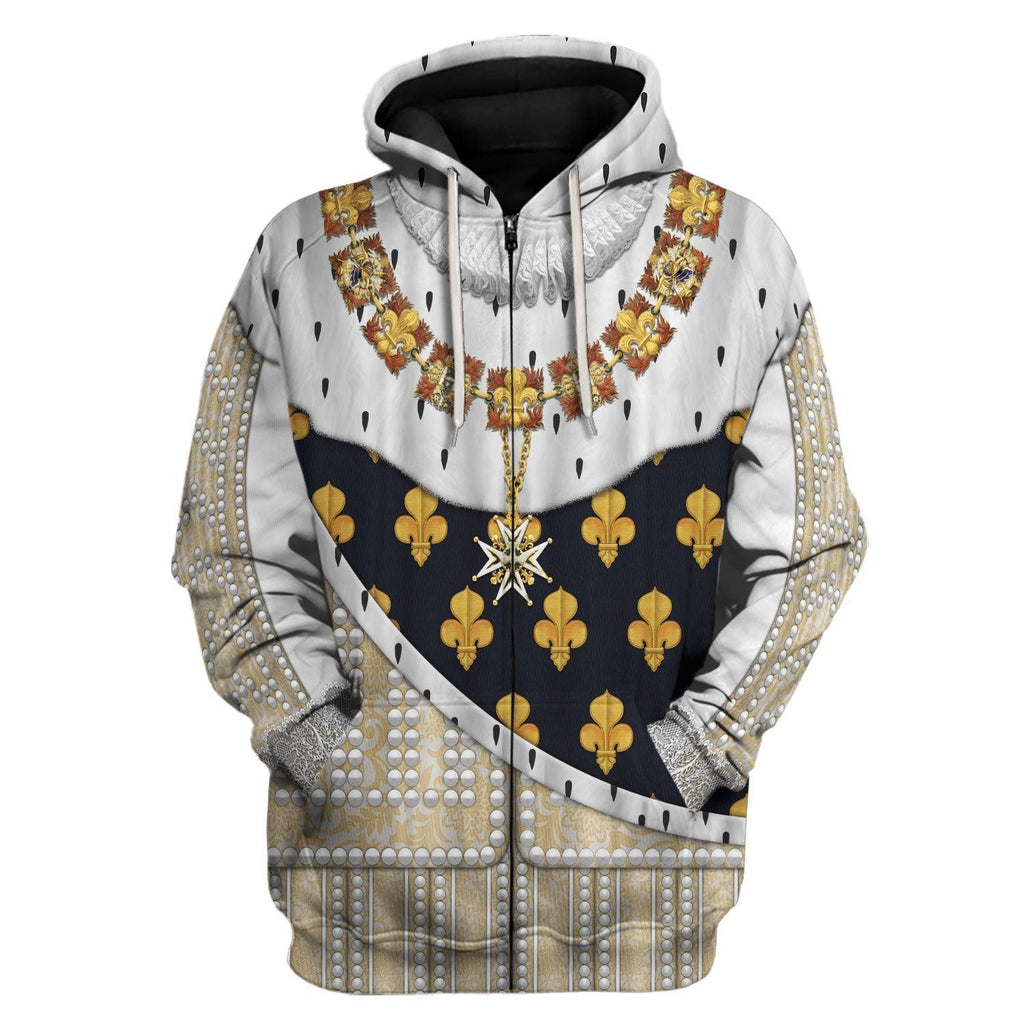 Gearhomie Louis XIII roi de France Costume All Over Print Hoodie Sweatshirt T-Shirt Tracksuit - Gearhomie.com