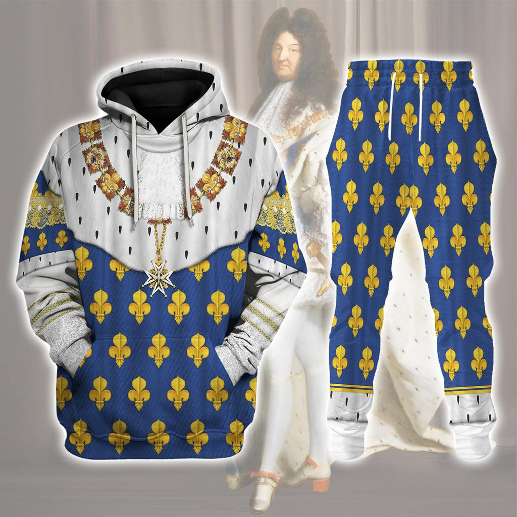 Gearhomie Louis XIV of France in Coronation Robes Costume All Over Print Hoodie Sweatshirt T-Shirt Tracksuit - Gearhomie.com