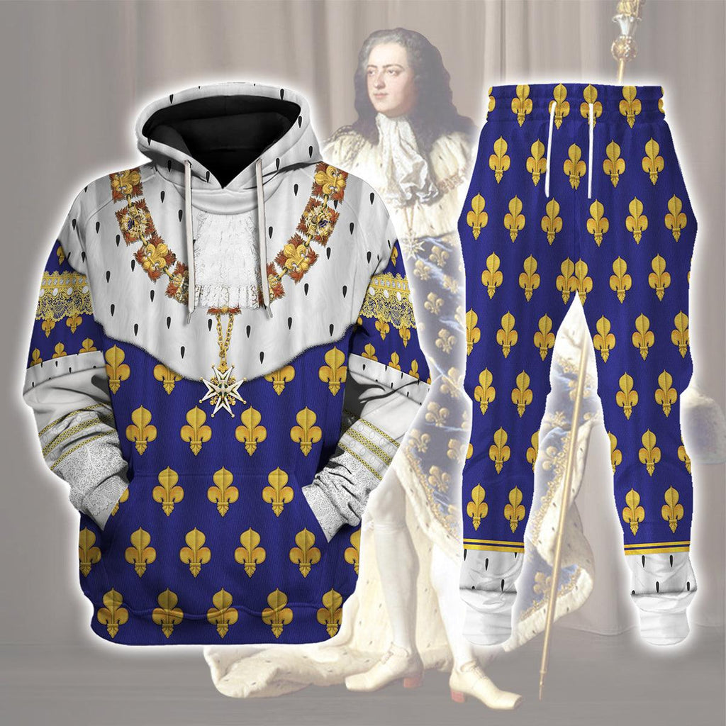 Gearhomie Louis XV of France in Coronation Robes Costume All Over Print Hoodie Sweatshirt T-Shirt Tracksuit - Gearhomie.com