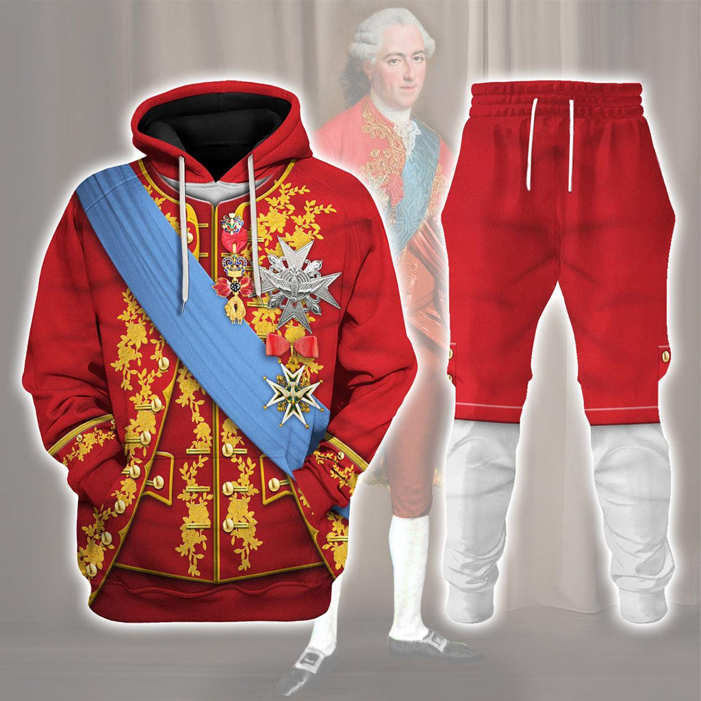 Gearhomie Louis XV of France Uniform All Over Print Hoodie Sweatshirt T-Shirt Tracksuit - Gearhomie.com