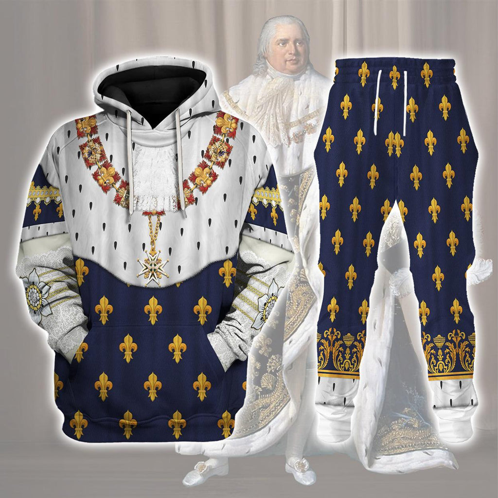 Gearhomie Louis XVIII of France in Coronation Robes Costume All Over Print Hoodie Sweatshirt T-Shirt Tracksuit - Gearhomie.com