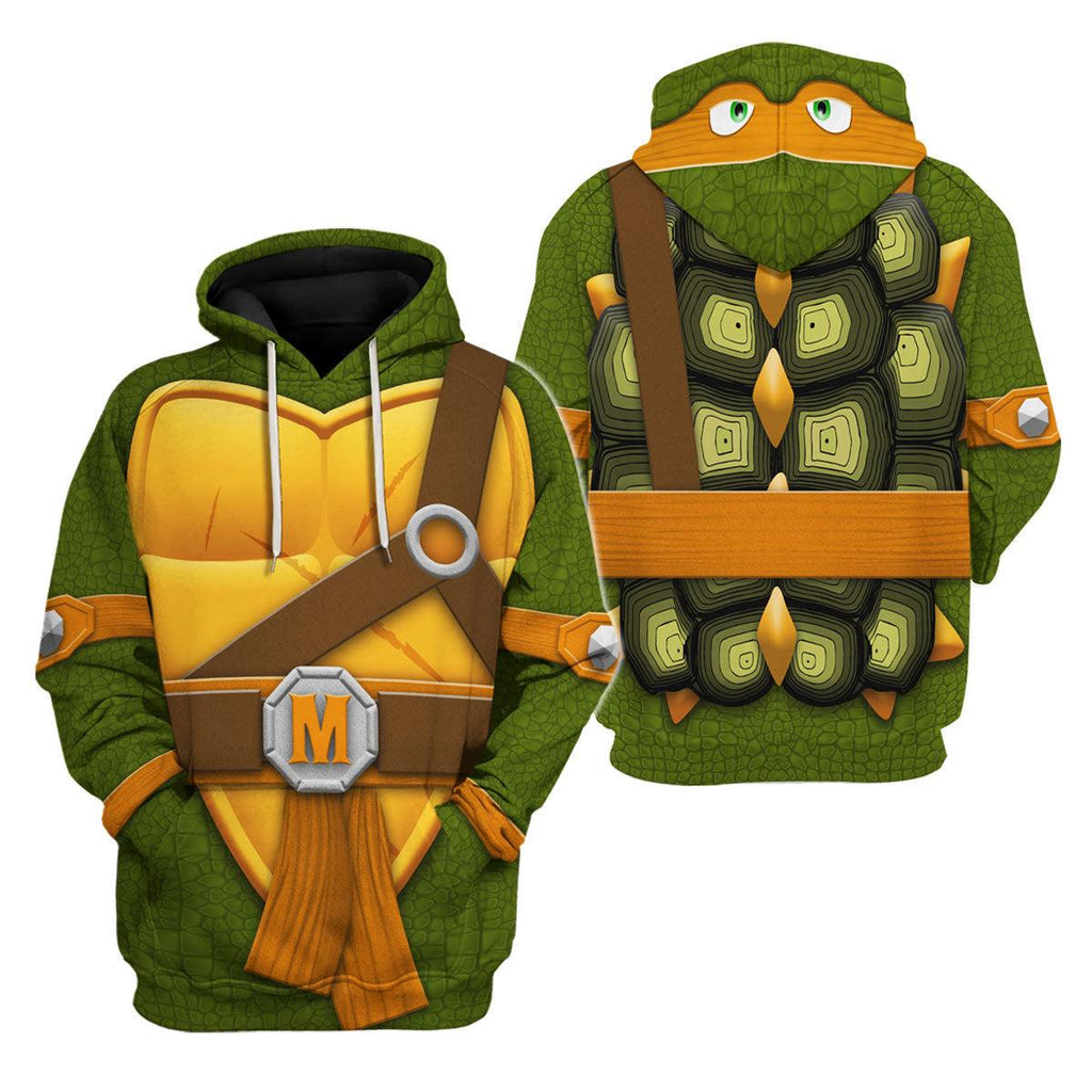 Gearhomie Michelangelo TMNT Costume Hoodie Sweatshirt T-Shirt Sweatpants - Gearhomie.com