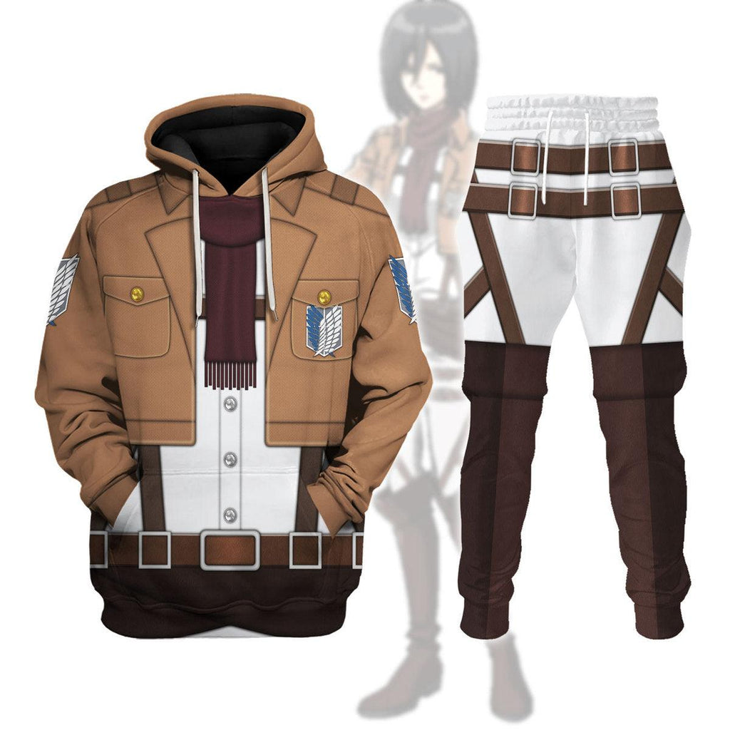 Gearhomie Mikasa Ackerman Costume Hoodie Sweatshirt T-Shirt Sweatpants - Gearhomie.com