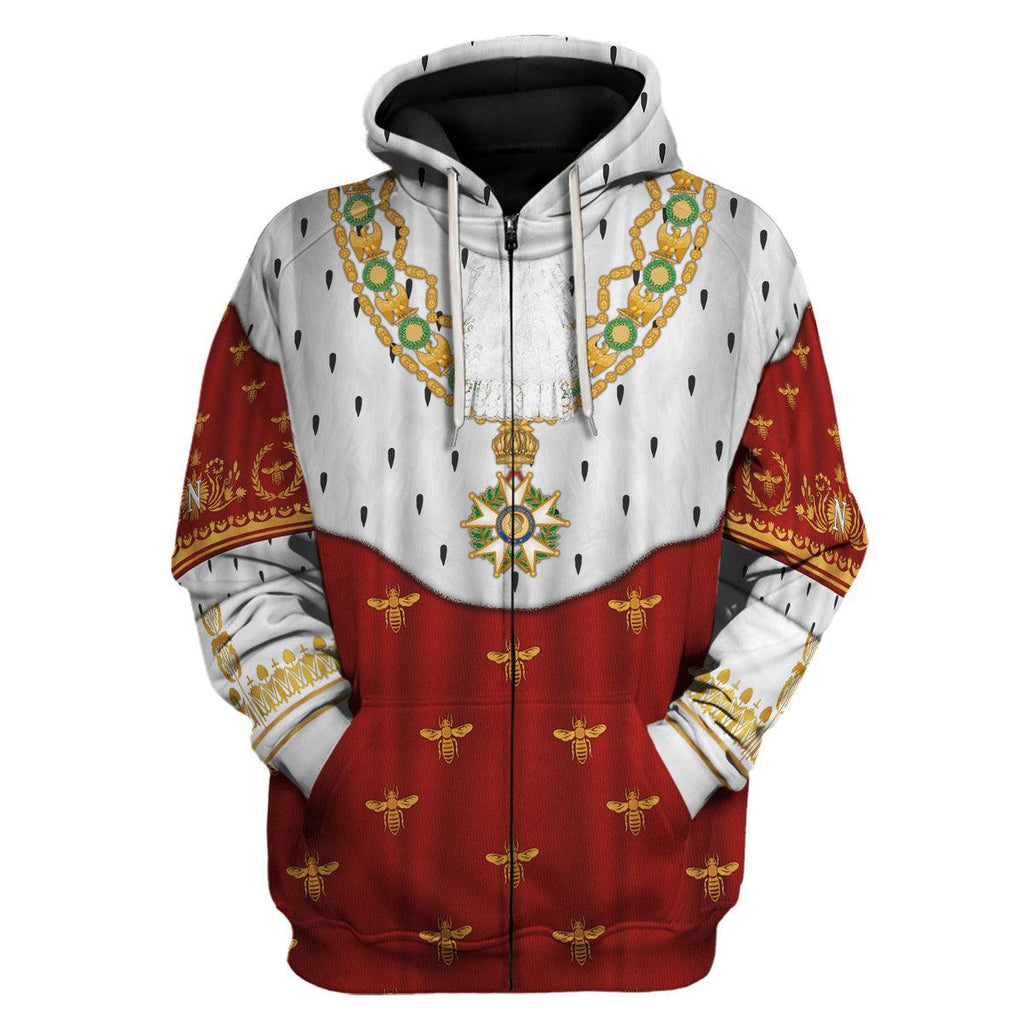 Gearhomie Napoleon I in Coronation Robes Costume All Over Print Hoodie Sweatshirt T-Shirt Tracksuit - Gearhomie.com