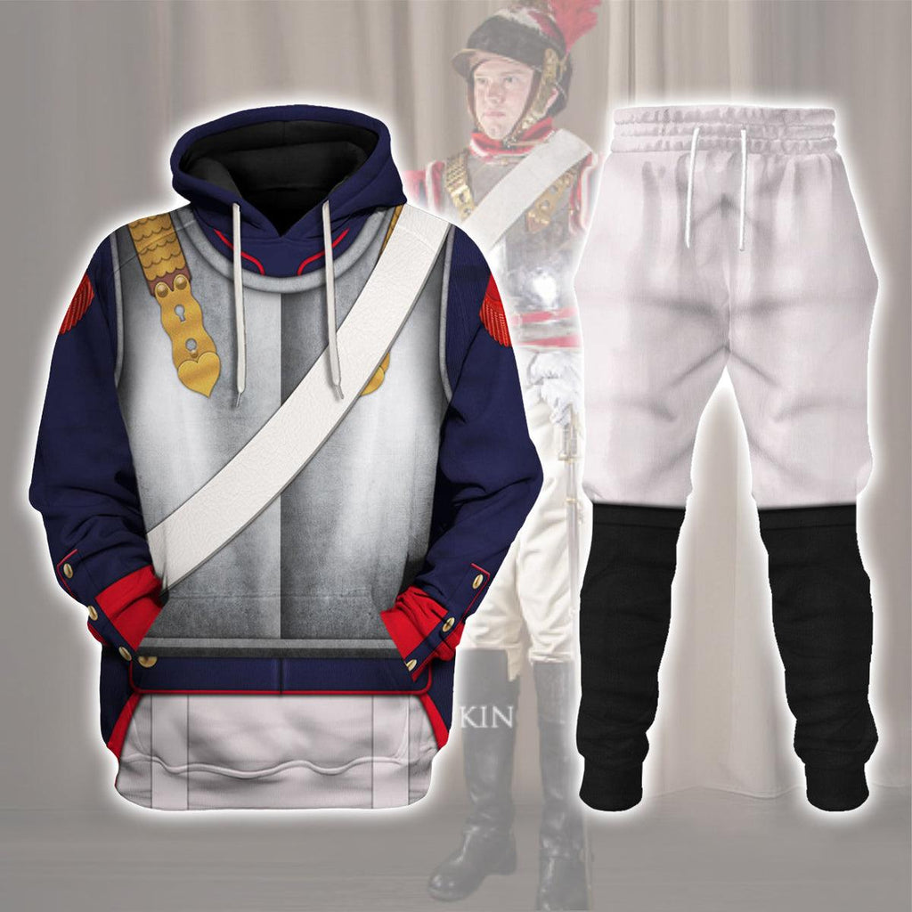 Gearhomie Napoleonic French Heavy Cavalry-Curassier (1812-1815) Uniform All Over Print Hoodie Sweatshirt T-Shirt Tracksuit - Gearhomie.com