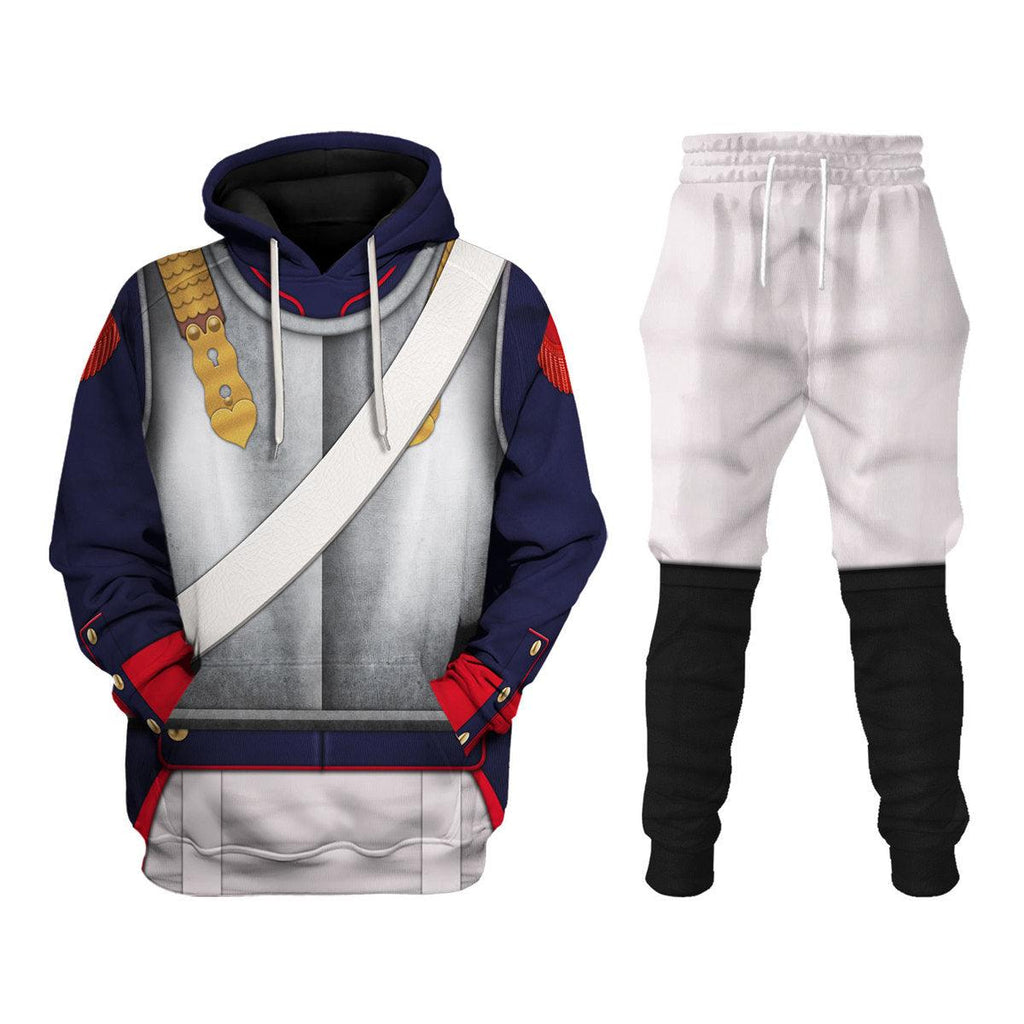 Gearhomie Napoleonic French Heavy Cavalry-Curassier (1812-1815) Uniform All Over Print Hoodie Sweatshirt T-Shirt Tracksuit - Gearhomie.com