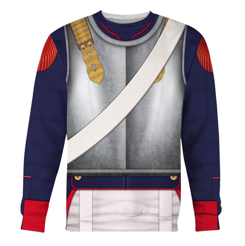 Gearhomie Napoleonic French Heavy Cavalry-Curassier (1812-1815) Uniform All Over Print Hoodie Sweatshirt T-Shirt Tracksuit - Gearhomie.com