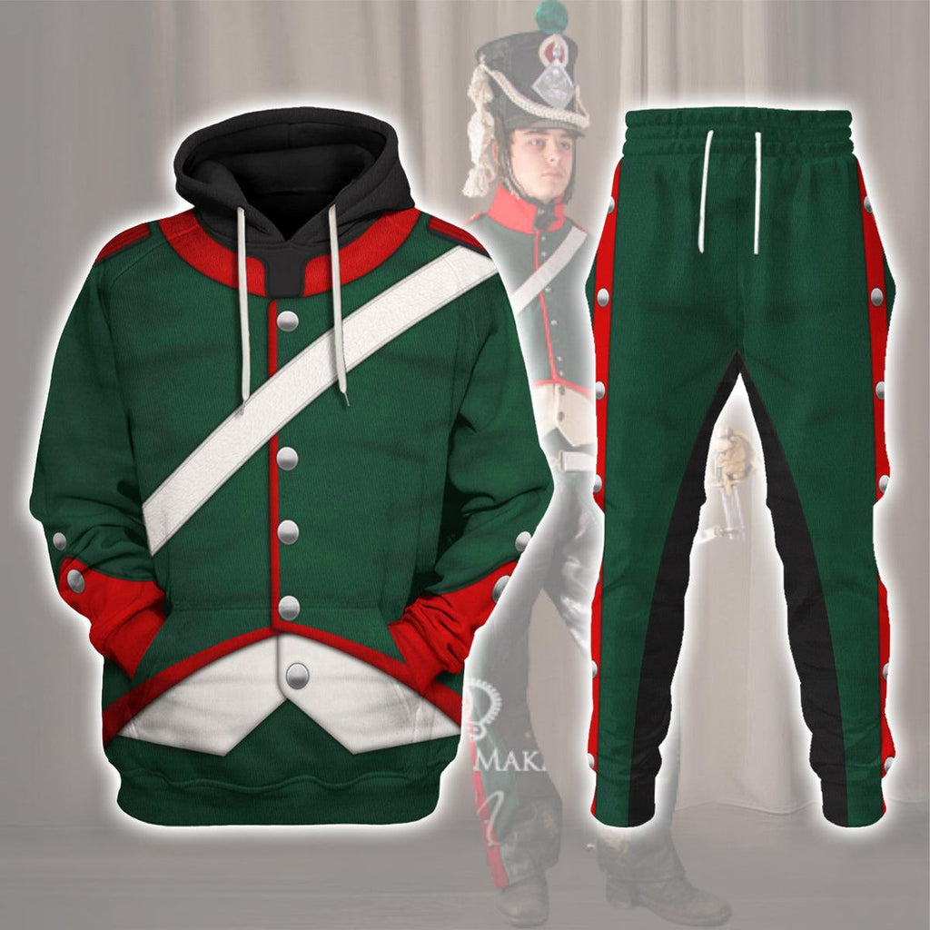 Gearhomie Napoleonic French Light Cavalry-Chasseur A Cheval-Campaign Dress (1806-1815) Uniform All Over Print Hoodie Sweatshirt T-Shirt Tracksuit - Gearhomie.com