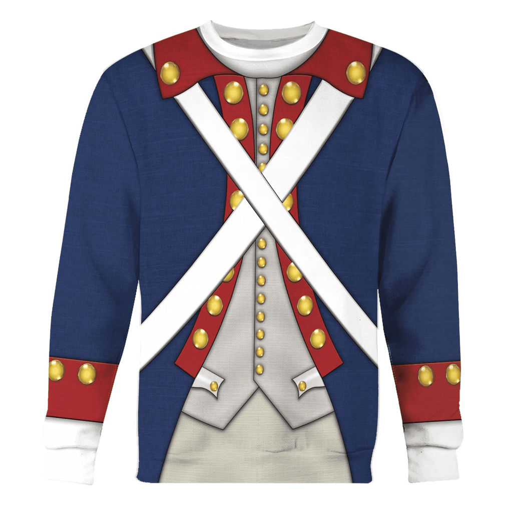 Gearhomie Patriot Soldier in American Revolution Costume Hoodie Sweatshirt T-Shirt Tracksuit - Gearhomie.com