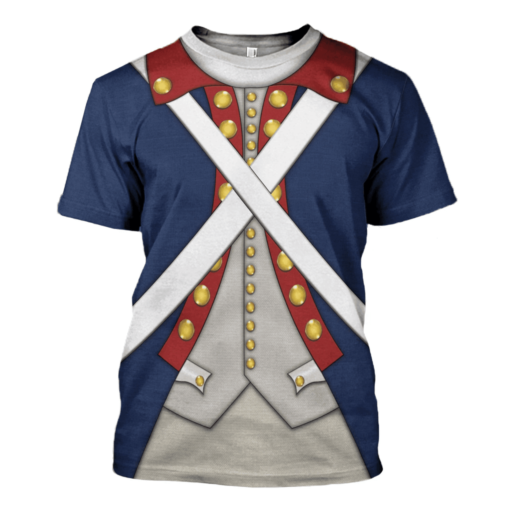 Gearhomie Patriot Soldier in American Revolution Costume Hoodie Sweatshirt T-Shirt Tracksuit - Gearhomie.com