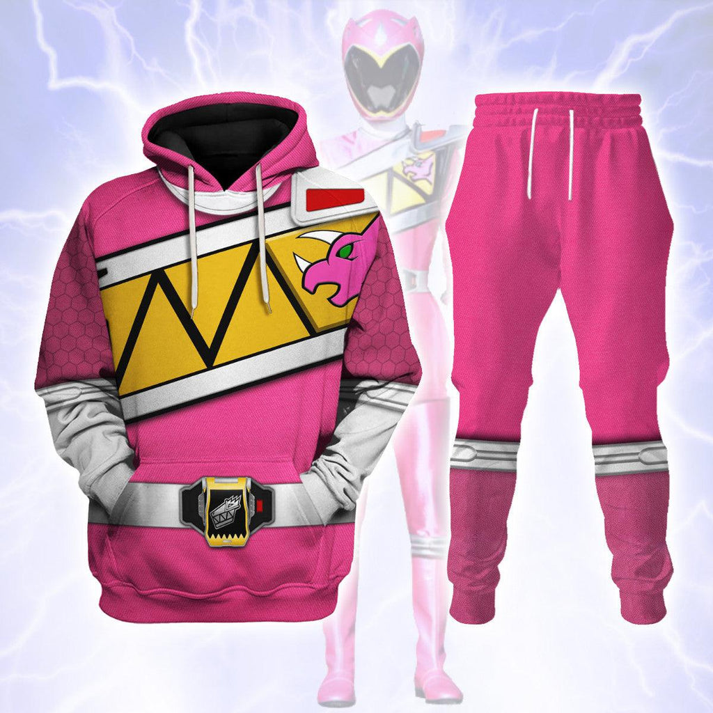 Gearhomie Pink Power Rangers Dino Charge Hoodies Sweatshirt T-shirt Hawaiian Tracksuit - Gearhomie.com