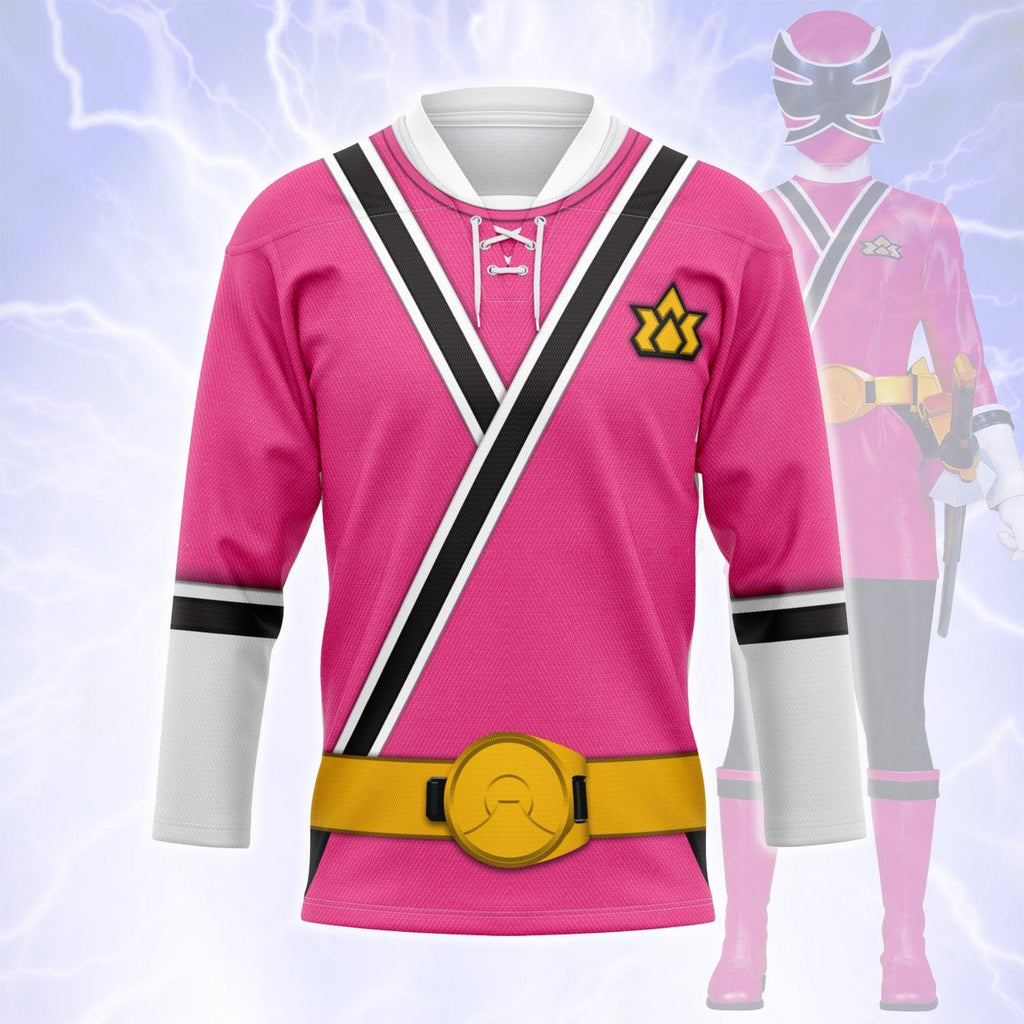 GearHomie Pink Power Rangers Samurai Hockey Jersey - DucG