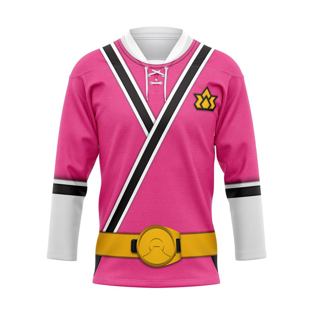 GearHomie Pink Power Rangers Samurai Hockey Jersey - DucG