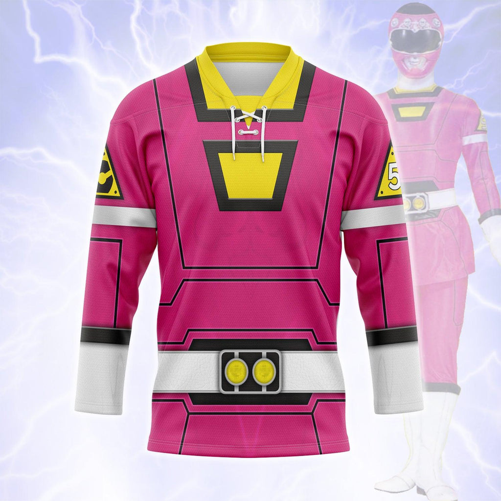 Gearhomie Pink Power Rangers Turbo Hockey Jersey - Gearhomie.com