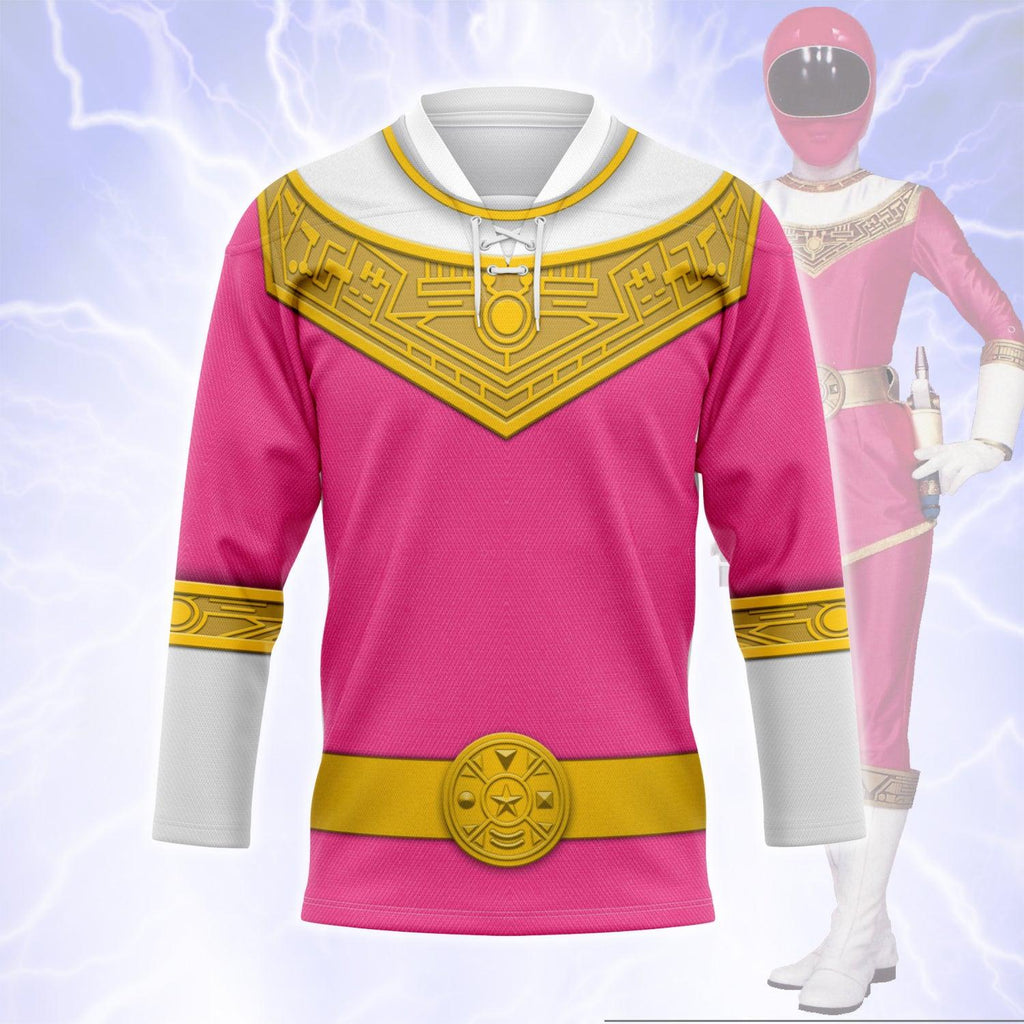Gearhomie Pink Power Rangers Zeo Hockey Jersey - Gearhomie.com