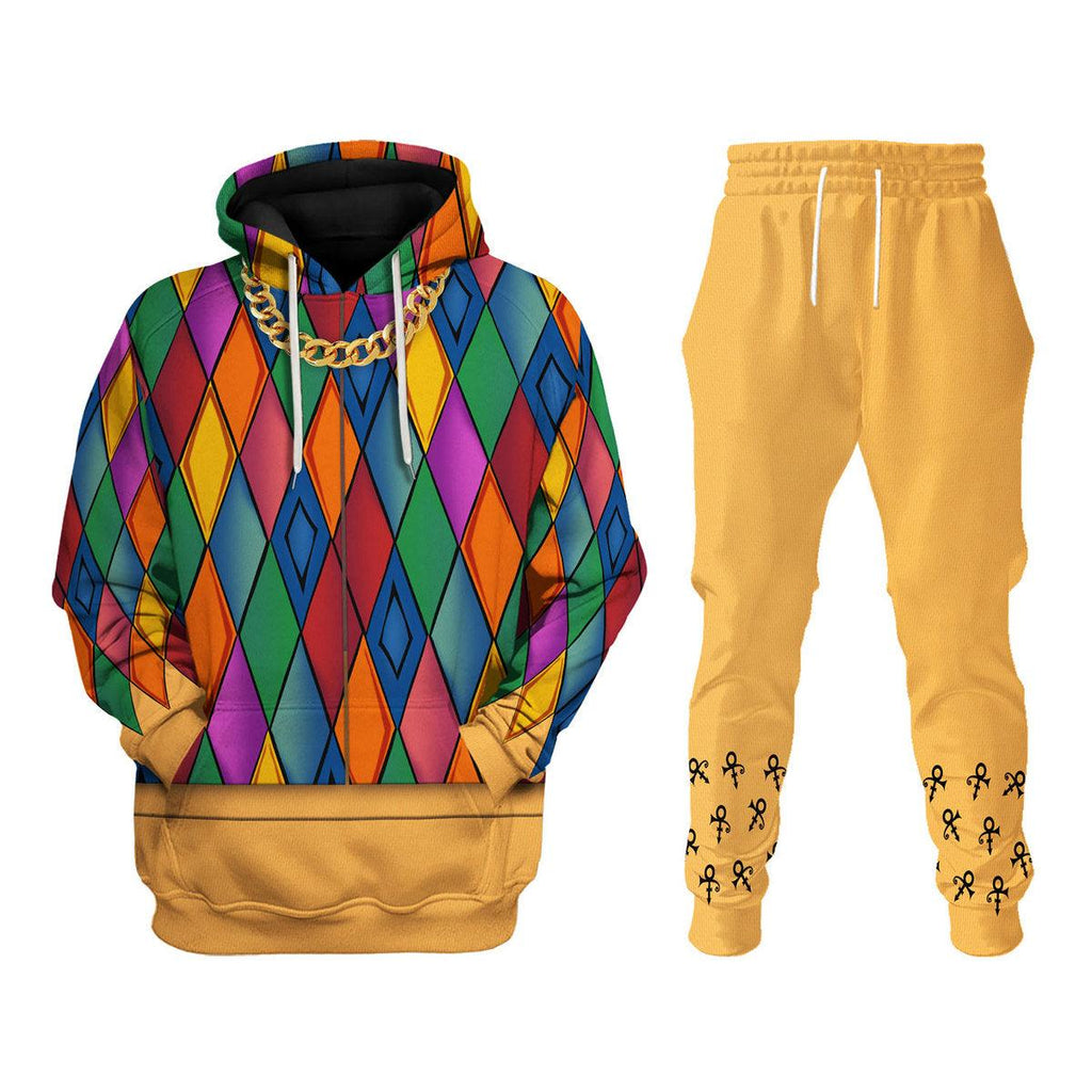 Gearhomie Prince Ultra Colourful Suit All-Over Print Unisex Pullover Hoodie, Sweatshirt, T-Shirt, and Swatpants - Gearhomie.com