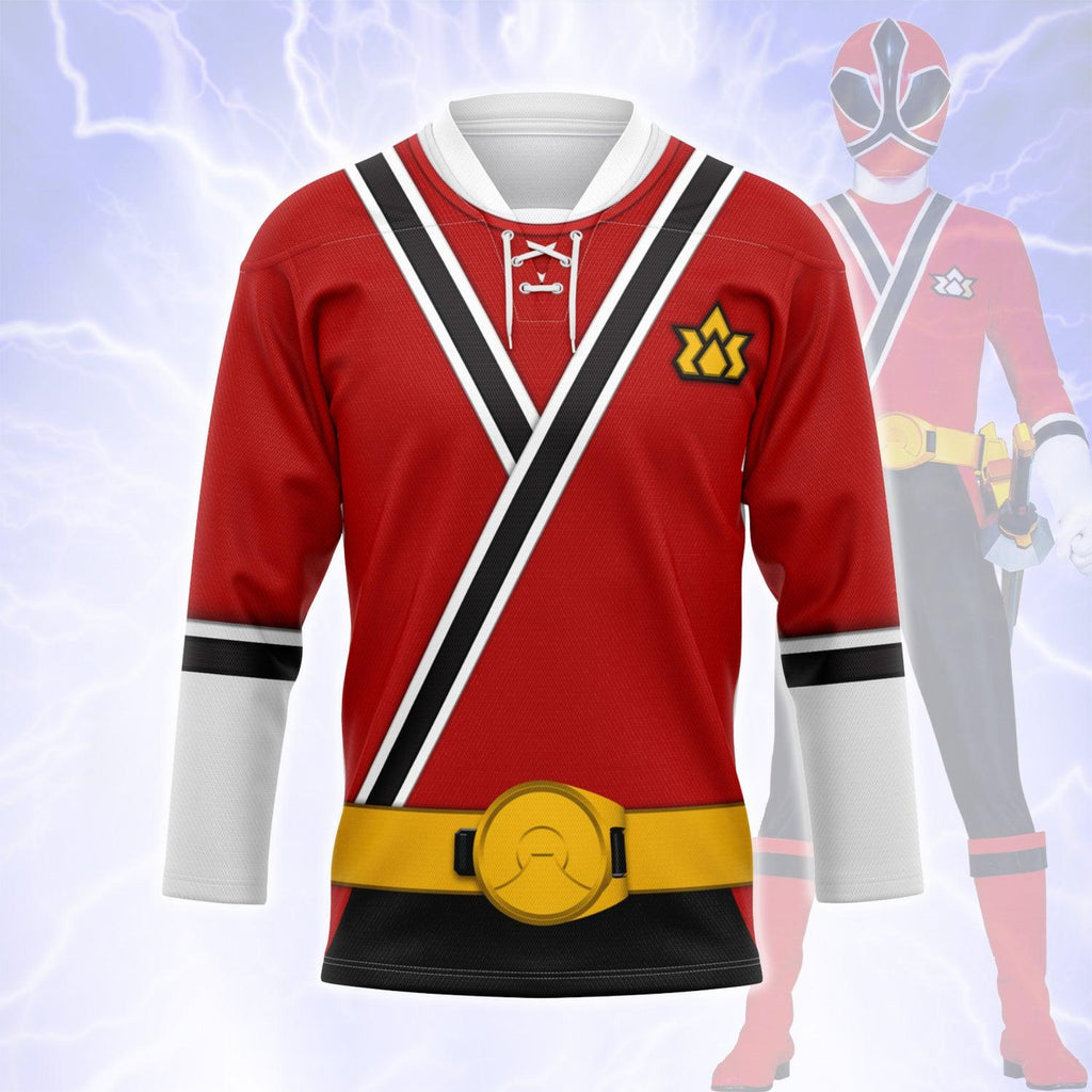 GearHomie Red Power Rangers Samurai Hockey Jersey - DucG