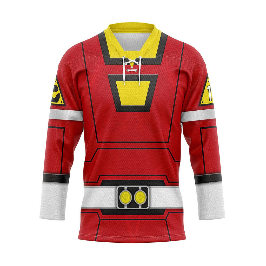 Gearhomie Red Power Rangers Turbo Hockey Jersey - Gearhomie.com