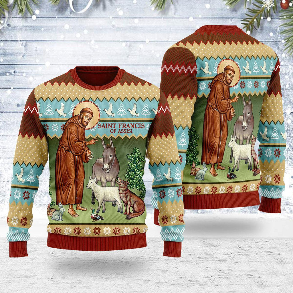 Gearhomie Saint Francis and The Animals Christmas Sweater - Gearhomie.com