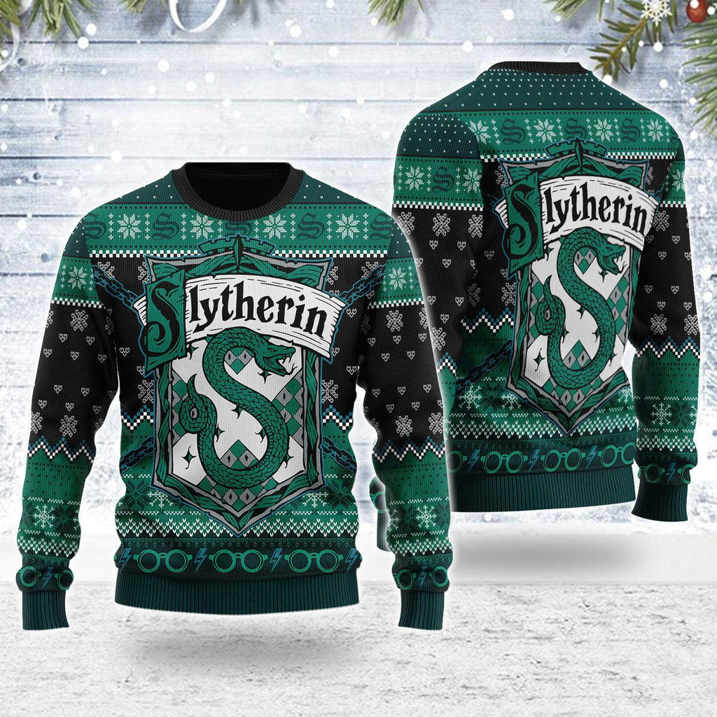 Gearhomie Slytherin Through The Snow Christmas Sweater - Gearhomie.com