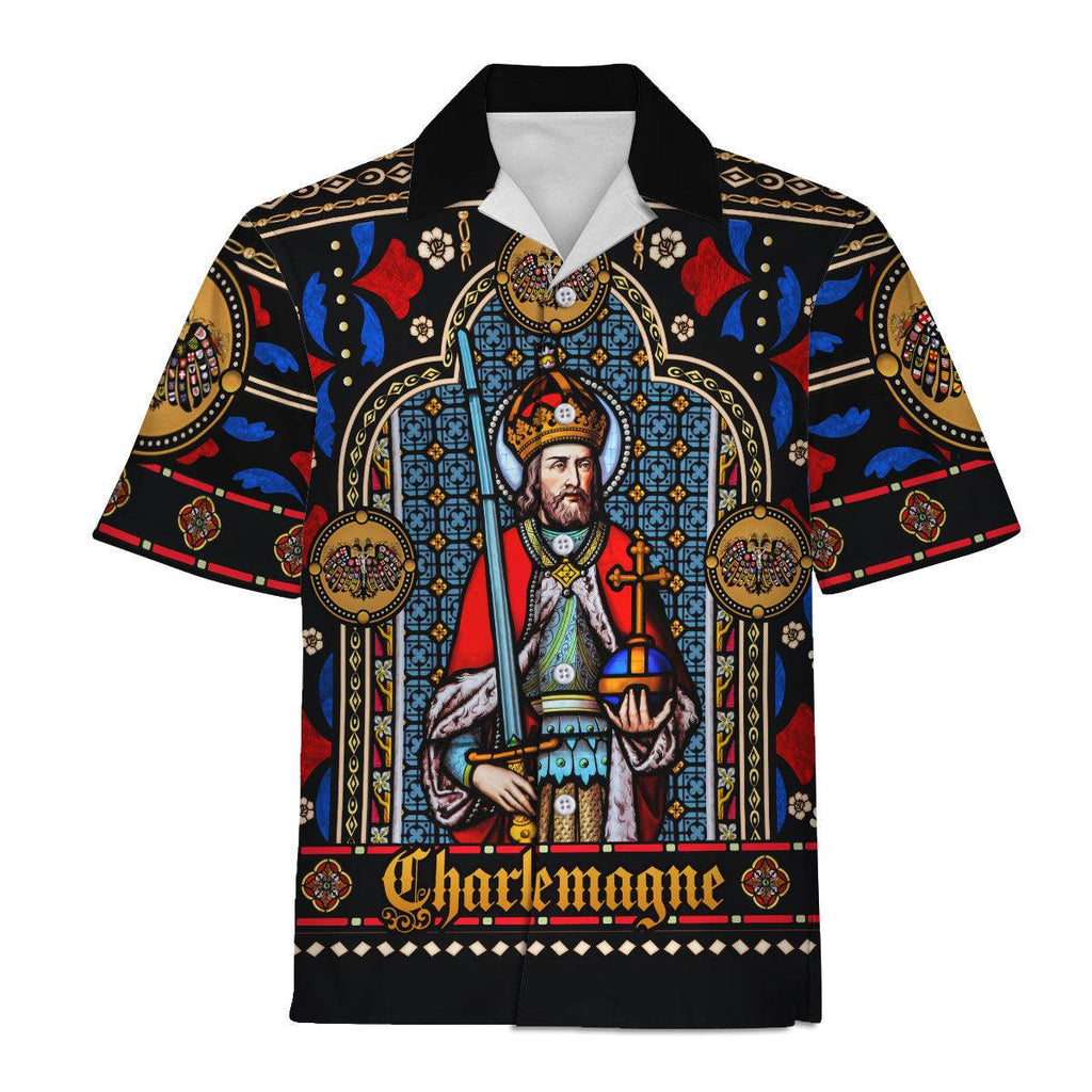 Gearhomie Stained Glass - Charlemagne Hawaiian Shirt Polo Shirt Beach short - Gearhomie.com