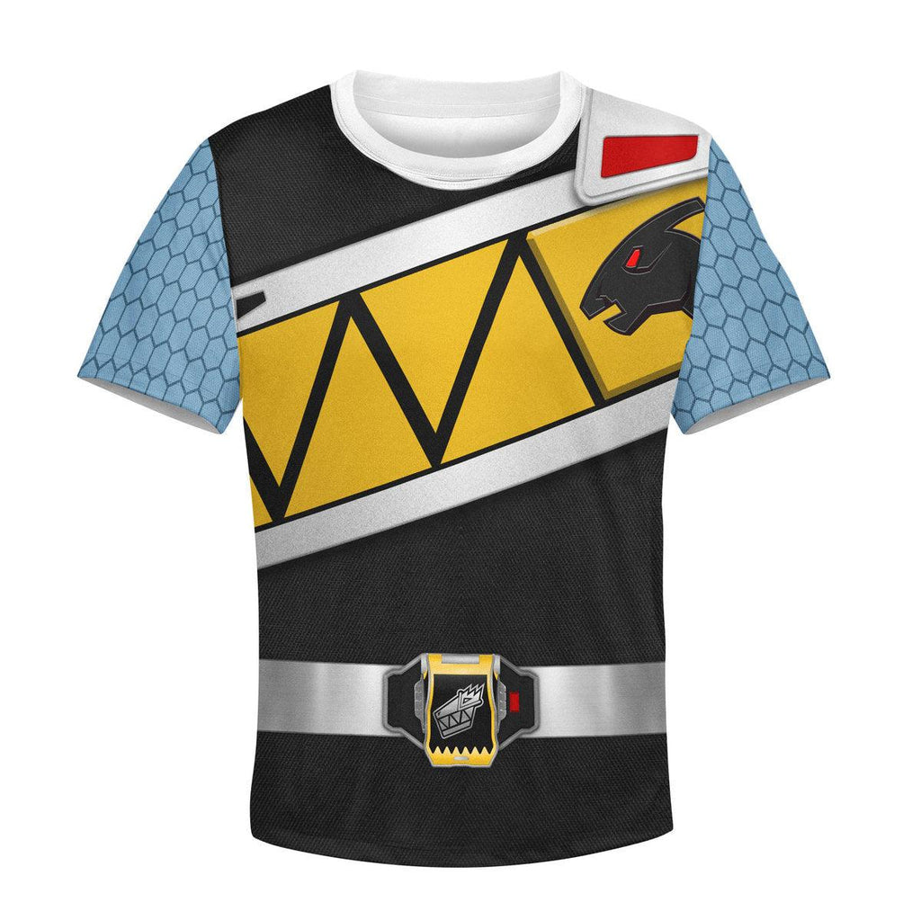 Gearhomie Unisex Kid Tops Black Power Rangers Dino Charge 3D Apparel - DucG