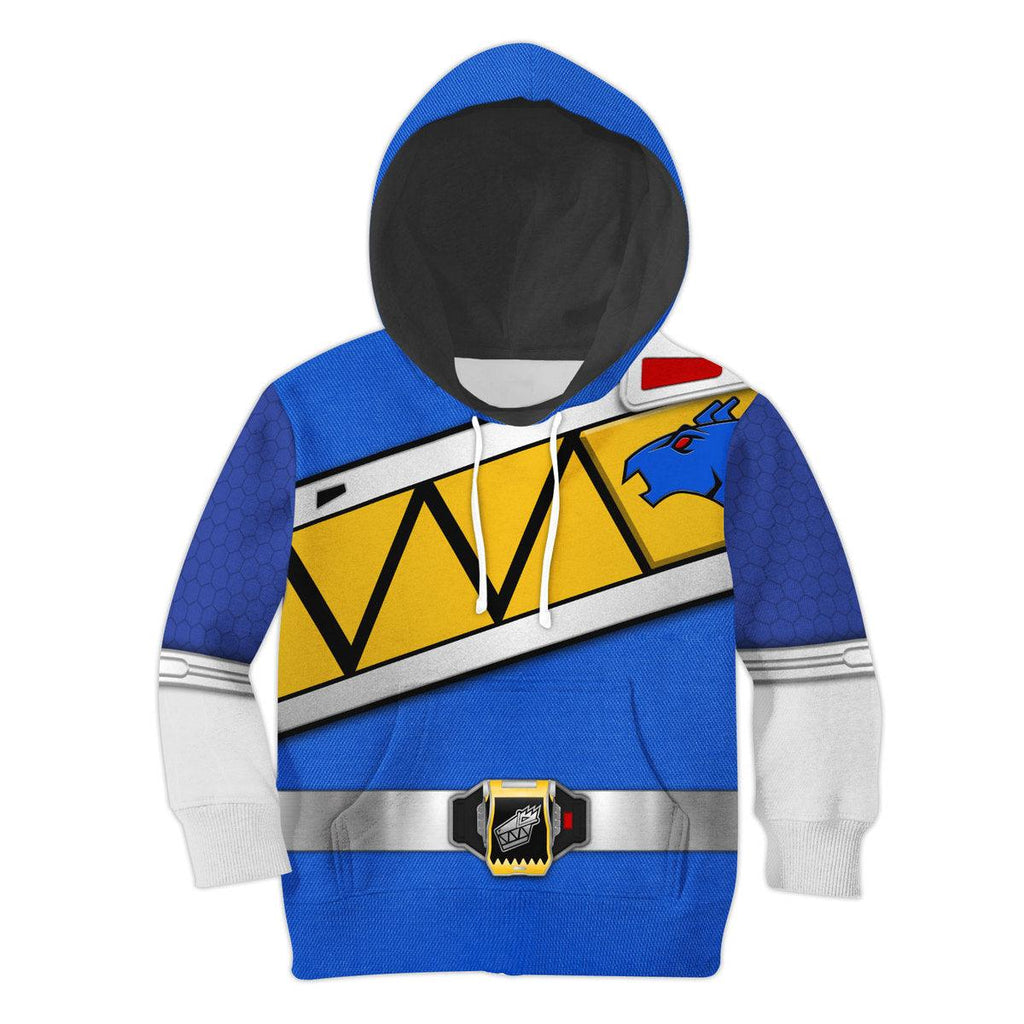 Gearhomie Unisex Kid Tops Blue Power Rangers Dino Charge 3D Apparel - DucG